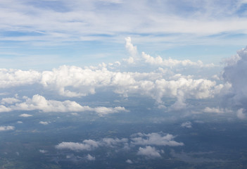 blue skies and white clouds