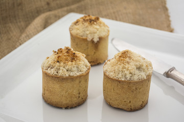 Apple pie. Plate, breakfast.