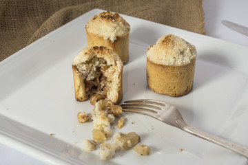 Apple pie. Plate, breakfast.