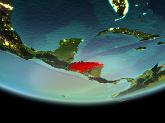 Honduras at night on Earth