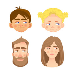 emotions of human face -set