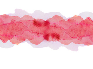 Obraz premium strip, line, band watercolor red, painted by hand.