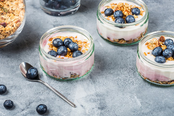 Yogurt with Homemade Granola and Blueberries