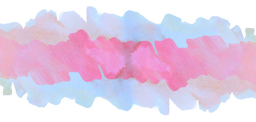 strip, line, band watercolor Pink with blue outside for design