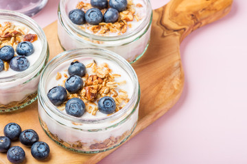 Yogurt with Homemade Granola and Blueberries