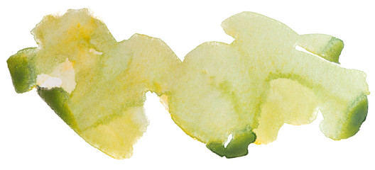 Naklejka premium green yellow watercolor abstract spot