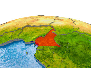 Cameroon on model of Earth