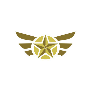 Golden WIng with Circle and Star logo