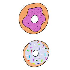 Fototapeta premium Sprinkled donut icons