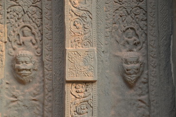 ancient temple angkor cambodia sculpture