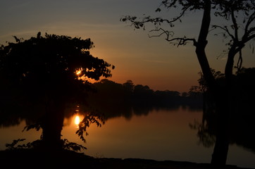 sunset cambodia sun nature sky asia beauty