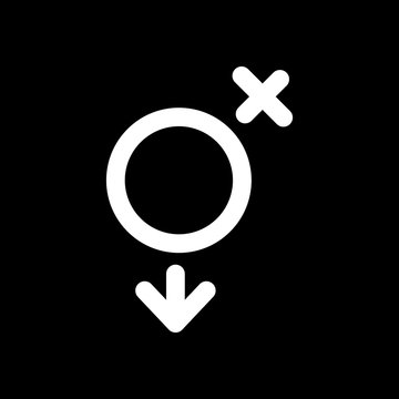 gender symbol. linear symbol. simple transgender icon. White ico