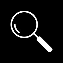 Loupe, search or magnifying. Linear icon, thin outline. White ic