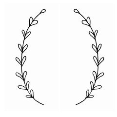 Hand sketch leafy wreath