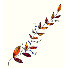 Fototapeta premium Harvest themed hand drawn garland