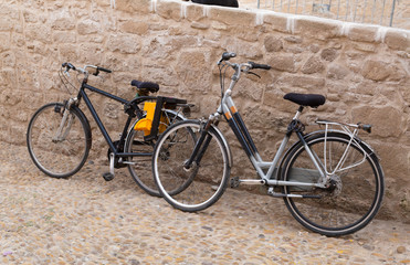 bicycles parked on the street
