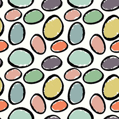 Abstract geometric seamless hand drawn pattern. Modern grunge texture. Colorful brush painted background.