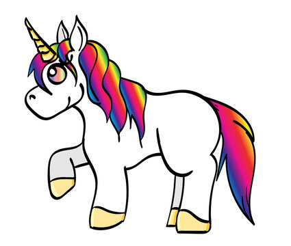 Cute Cartoon Rainbow Unicorn