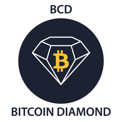 Fototapeta premium Bitcoin Diamond Coin cryptocurrency blockchain icon. Virtual electronic, internet money or cryptocoin symbol, logo