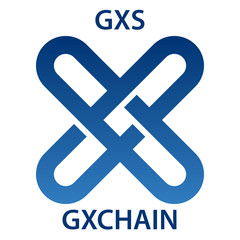 GXCHAIN Coin cryptocurrency blockchain icon. Virtual electronic, internet money or cryptocoin symbol, logo