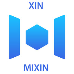 Mixin Coin cryptocurrency blockchain icon. Virtual electronic, internet money or cryptocoin symbol, logo