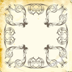 Vector baroque of vintage elements for design. 