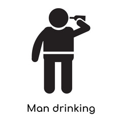 Man drinking icon vector sign and symbol isolated on white background, Man drinking logo concept