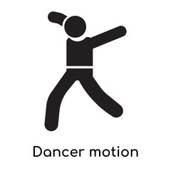 Dancer motion icon vector sign and symbol isolated on white background, Dancer motion logo concept