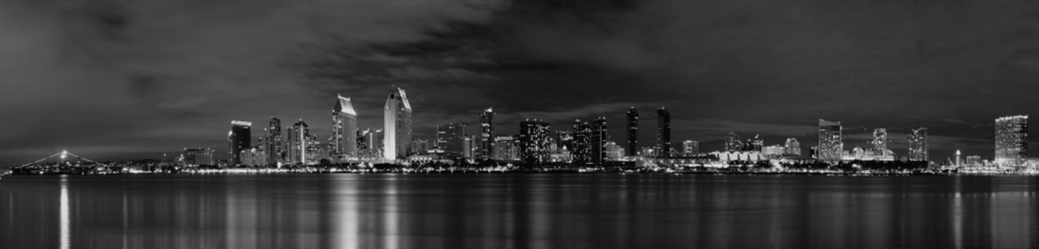 Fototapeta San Diego Night - B&W