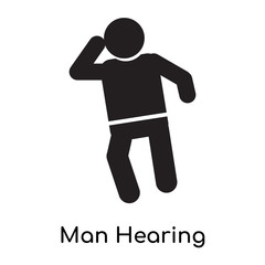 Man Hearing icon vector sign and symbol isolated on white background, Man Hearing logo concept