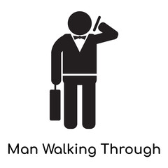 Man Walking Through the Wind icon vector sign and symbol isolated on white background, Man Walking Through the Wind logo concept