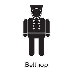 Bellhop icon vector sign and symbol isolated on white background, Bellhop logo concept