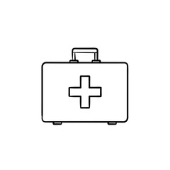 First aid kit hand drawn outline doodle icon