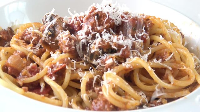 Spaghetti Bolognese with Parmegiano Reggiano