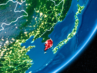 Night over South Korea