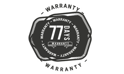 77 days warranty icon vintage stamp 