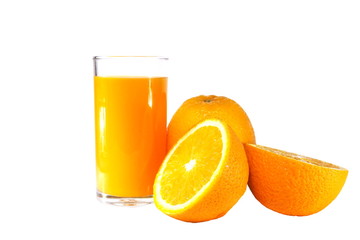 Fresh orange fruit on white background
