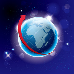 Global concept design, vector drawing earth.Network communication concept.