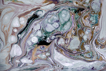 Marble abstract acrylic background. Marbling artwork texture. Agate ripple pattern. Gold powder.