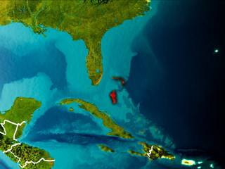 Map of Bahamas on Earth