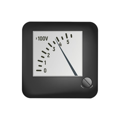 A voltmeter measures the electrical voltage. Electrical equipment vector illustration. Microammeter.