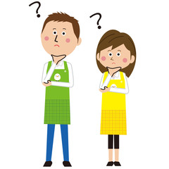 保育士の男女が疑問を持っている