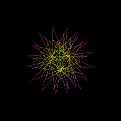 Abstract geometric shape of lines. Vector outline illustration.