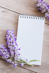 Blank Notebook with Orchid Flower. 