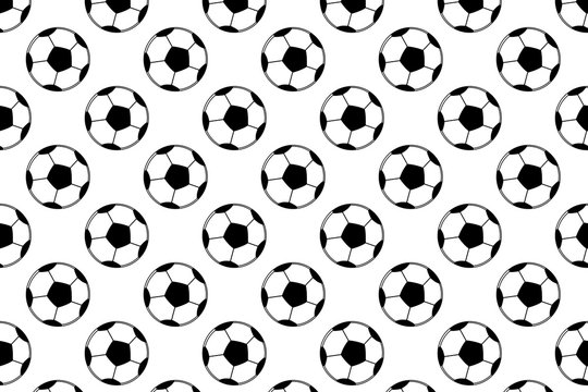 Football balls pattern on the white background