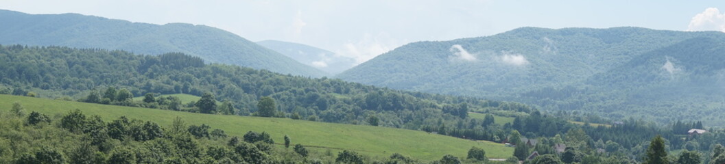 Fototapeta premium Bieszczady mountains - panorama/ panoramic photograph