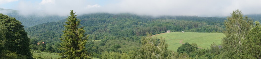 Obraz premium Bieszczady mountains - panorama/ panoramic photograph