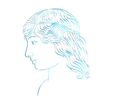 recommend clip art: The profile of a girl on white background sketch vector,