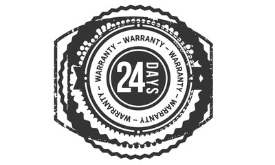24 days warranty icon vintage rubber stamp guarantee