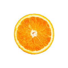 Half slide of fresh nature orange isolated on white background
